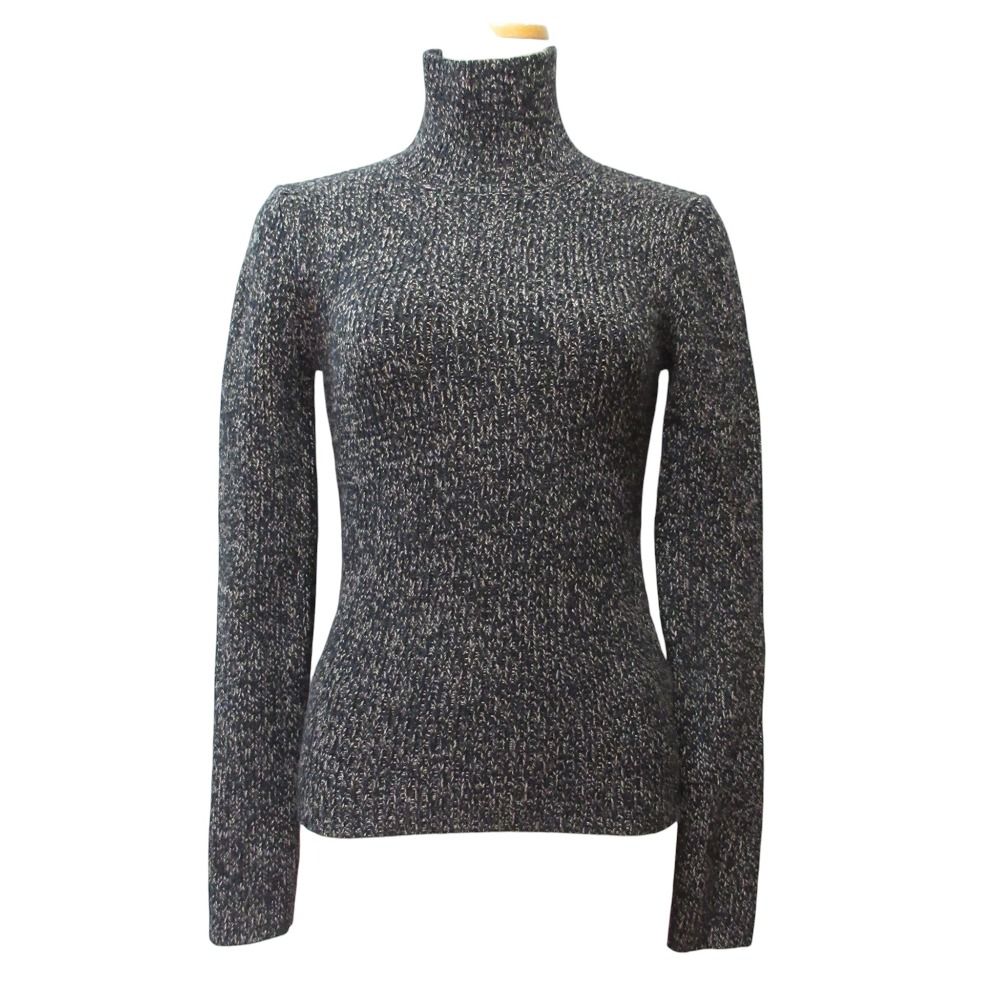 Max Mara Wool Cashmere High Neck Knit Sweater Black M