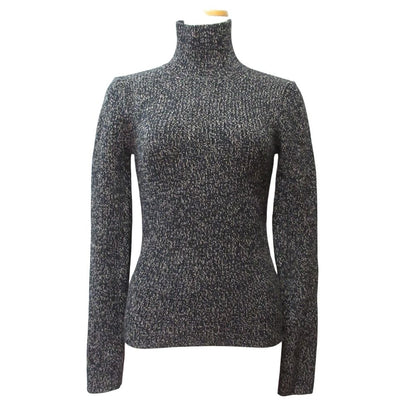 Max Mara Wool Cashmere High Neck Knit Sweater Black M