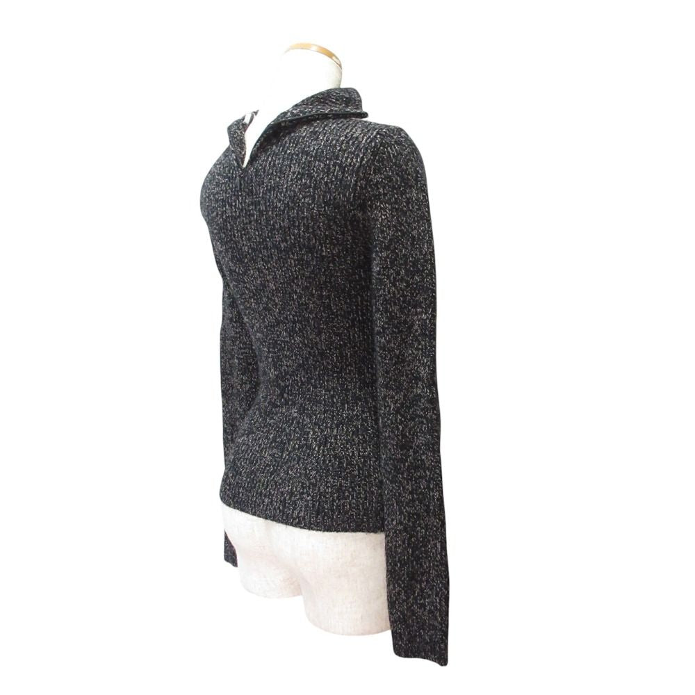 Max Mara Wool Cashmere High Neck Knit Sweater Black M — view 3