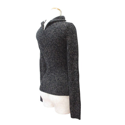 Max Mara Wool Cashmere High Neck Knit Sweater Black M — view 3