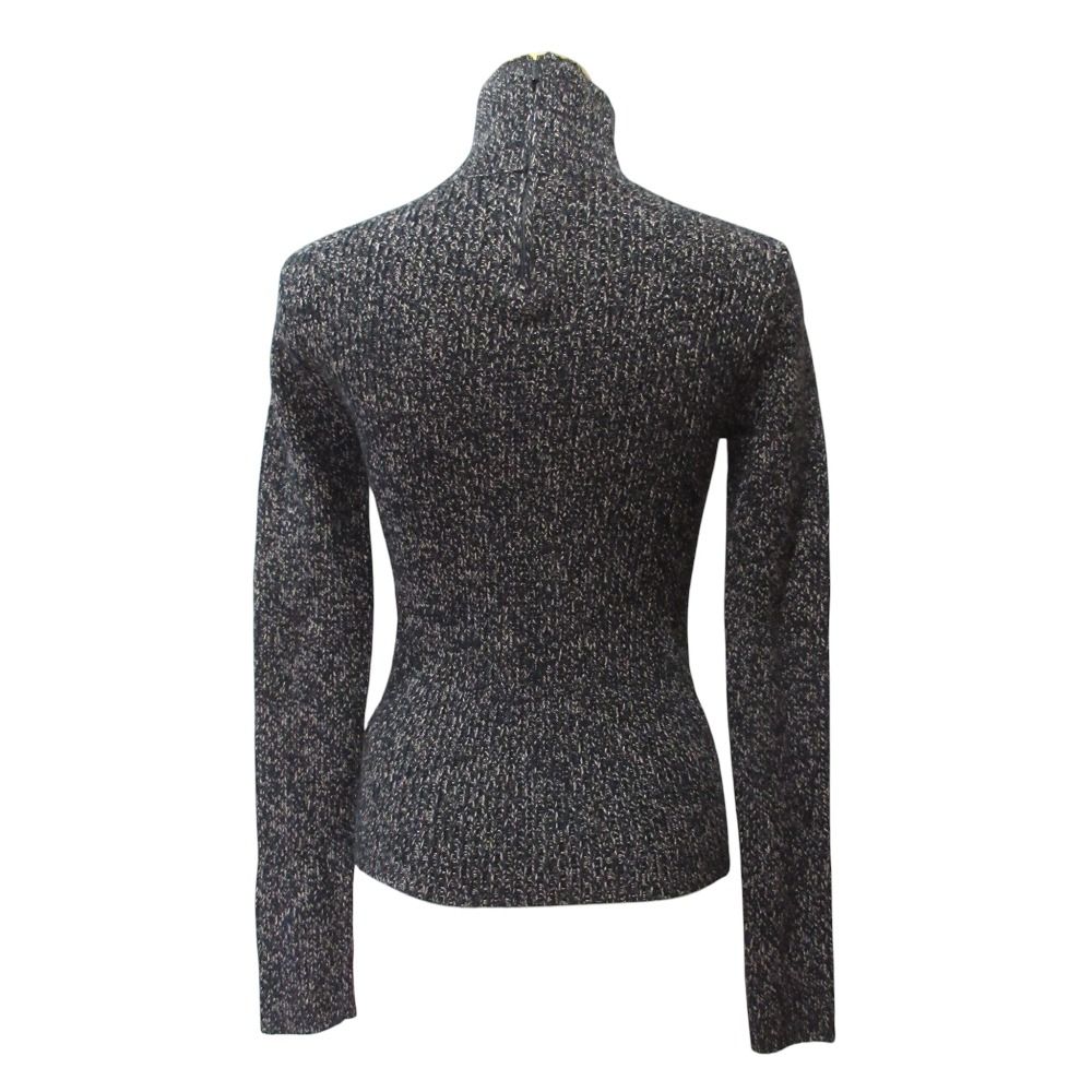 Max Mara Wool Cashmere High Neck Knit Sweater Black M — view 2