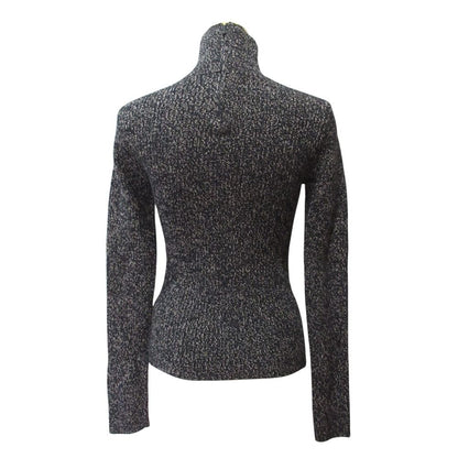 Max Mara Wool Cashmere High Neck Knit Sweater Black M — view 2