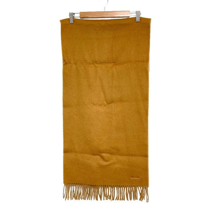 Hermes Logo Embroidery Cashmere Shawl Scarf Beige Brown — view 3