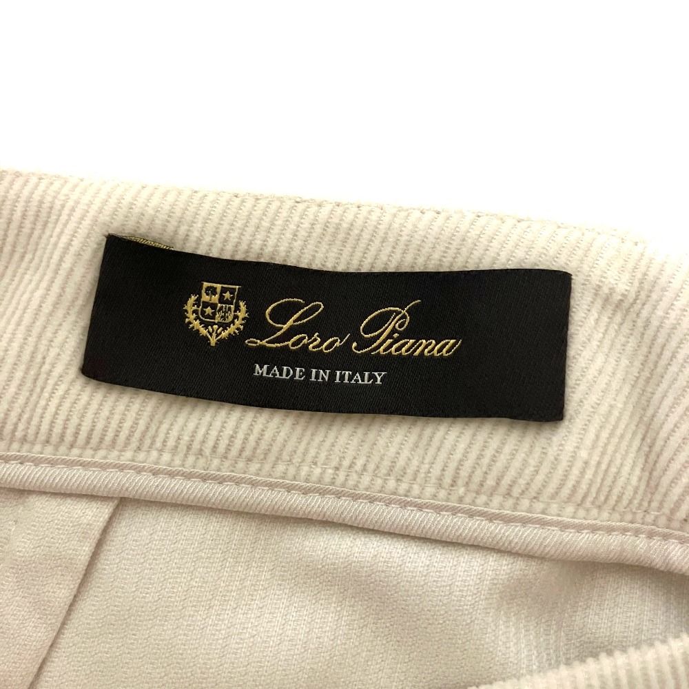 Loro Piana Stretch Thin Corduroy Pants Ivory Jeans — view 8