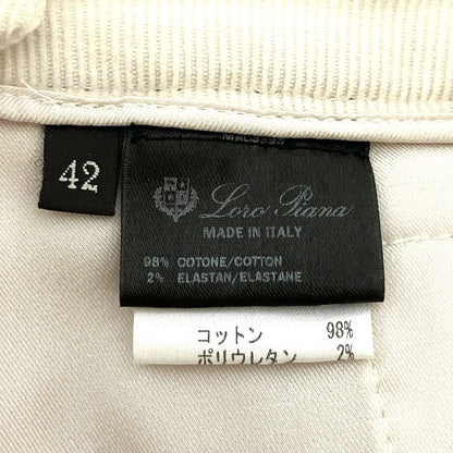 Loro Piana Stretch Thin Corduroy Pants Ivory Jeans — view 5