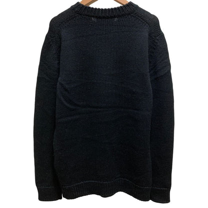 Fendi Logo Intersia Knit Front Wool Sweater Black — view 2