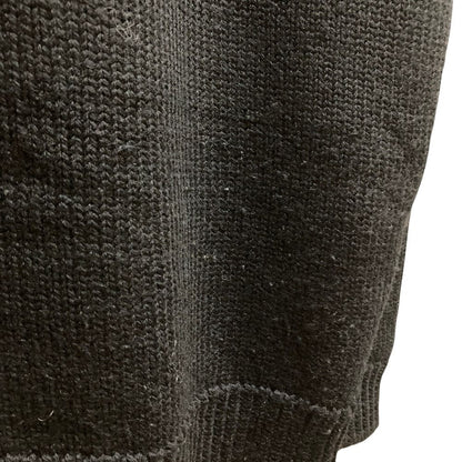 Fendi Logo Intersia Knit Front Wool Sweater Black — view 5