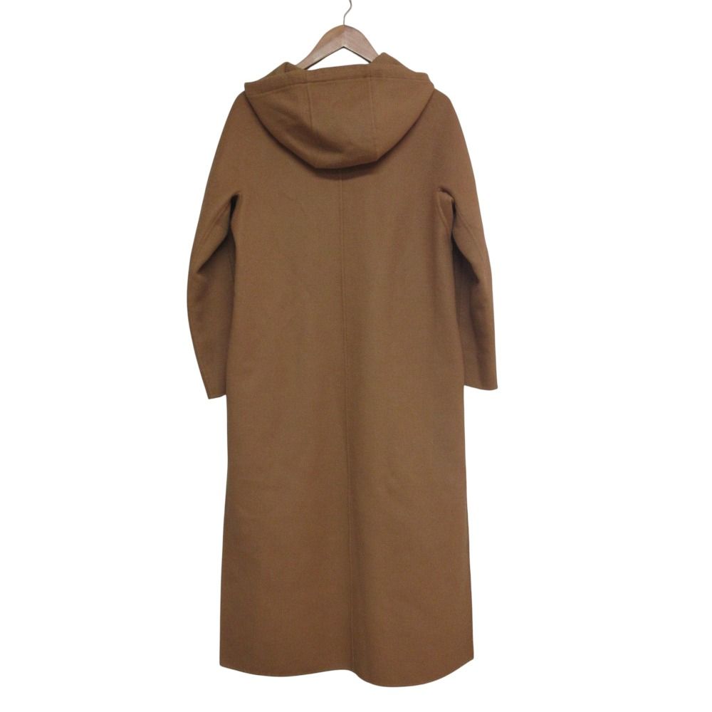 Max Mara Studio Cucito a Mano Wool Cashmere Hooded Coat Brown 36 — view 3