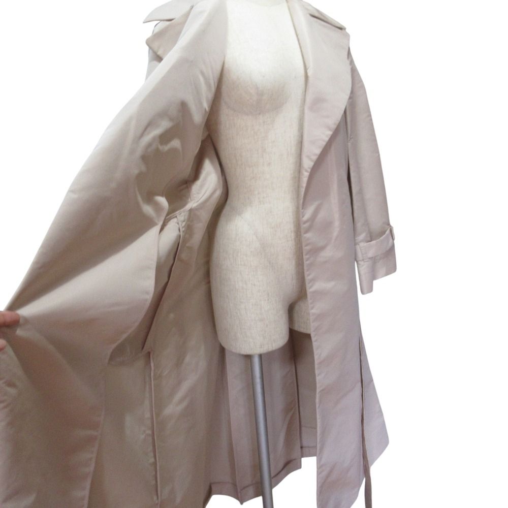 Max Mara Studio Back Pleats Belted Coat Light Pink — view 3