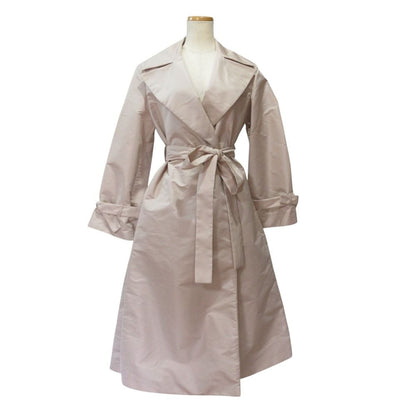 Max Mara Studio Back Pleats Belted Coat Light Pink