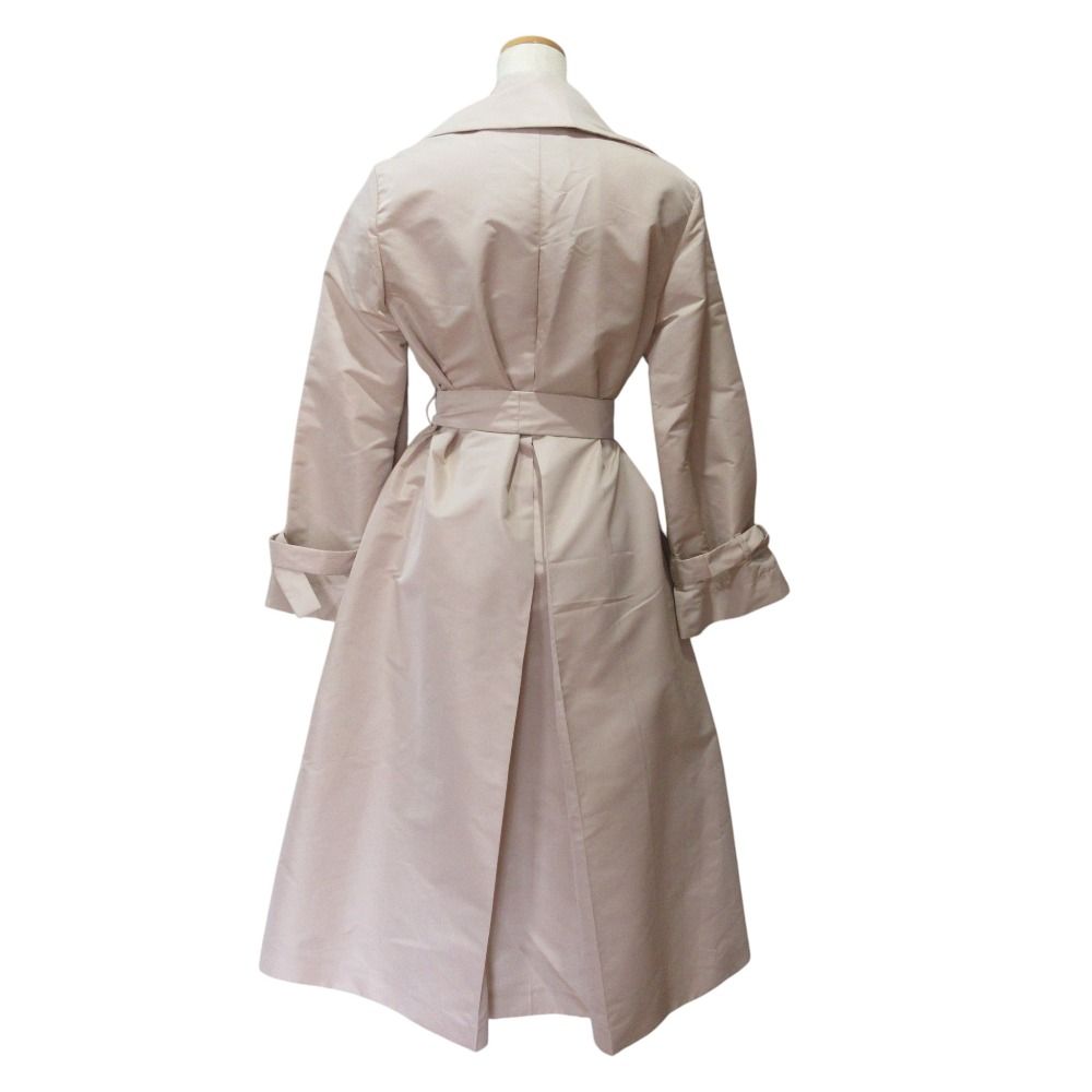 Max Mara Studio Back Pleats Belted Coat Light Pink — view 2