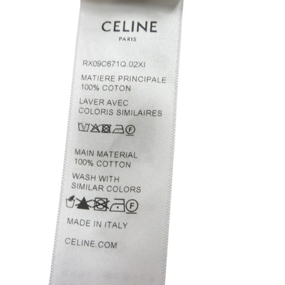Celine Blason Short Sleeve T-Shirt White Brown XS — view 8