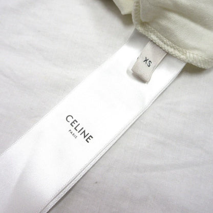 Celine Blason Short Sleeve T-Shirt White Brown XS — view 6