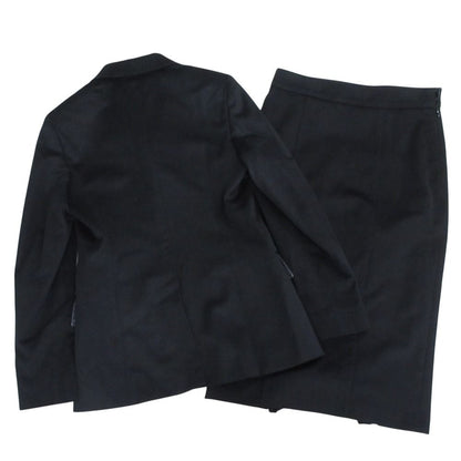 Max Mara Wool Tailored Jacket Skirt Suit Set Black 36 — view 2