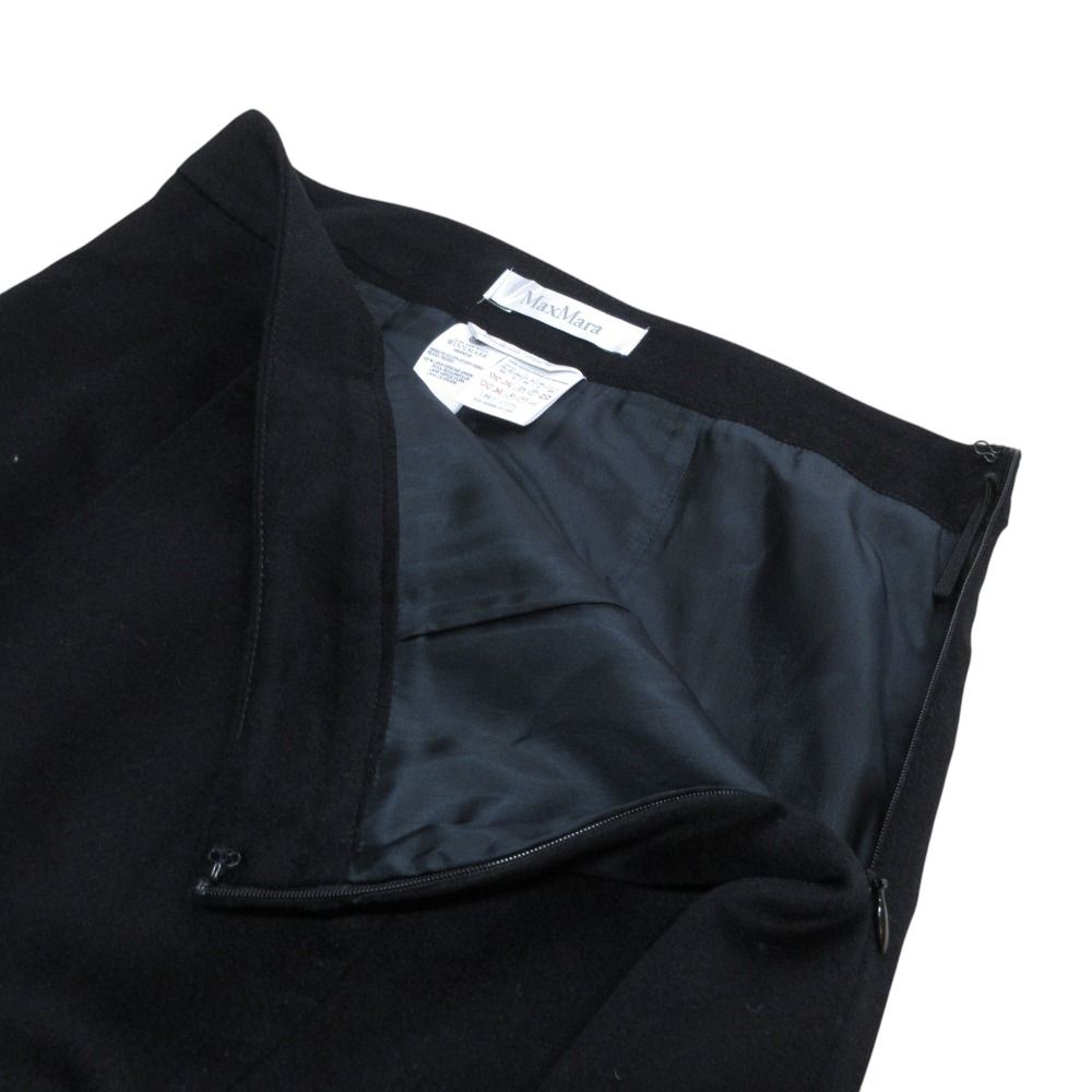 Max Mara Wool Tailored Jacket Skirt Suit Set Black 36 — view 8