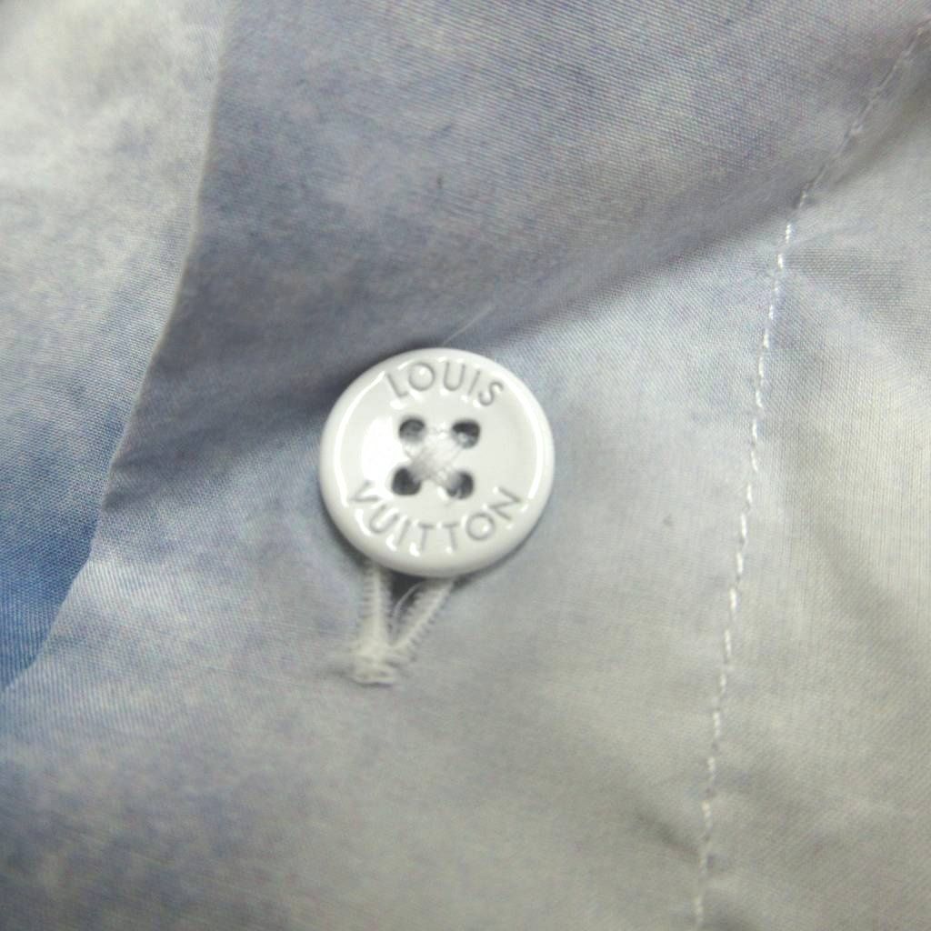 Louis Vuitton LV Cloud Print Long Sleeve Shirt Cotton White Blue Regular M — view 4