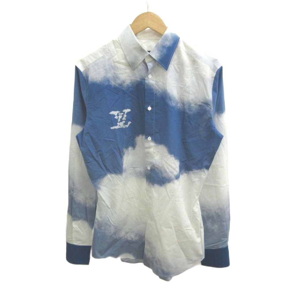 Louis Vuitton LV Cloud Print Long Sleeve Shirt Cotton White Blue Regular M