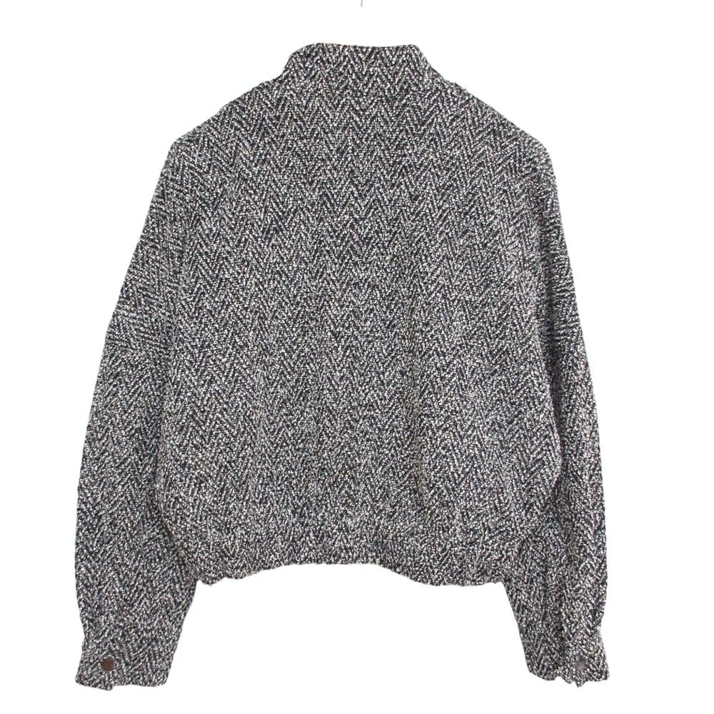 Max Mara Katia Mix Tweed Zip Jacket Black White 34 — view 3