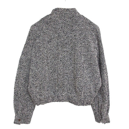 Max Mara Katia Mix Tweed Zip Jacket Black White 34 — view 3