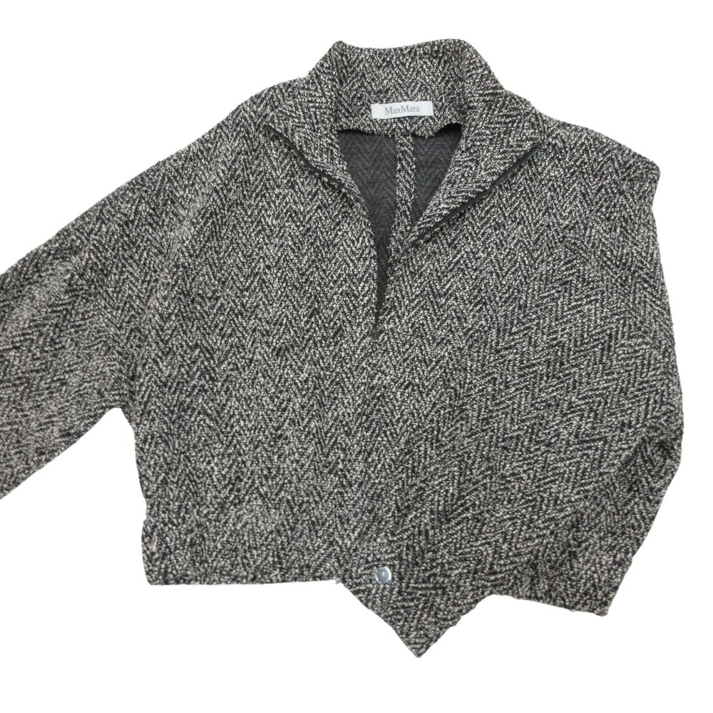 Max Mara Katia Mix Tweed Zip Jacket Black White 34 — view 4
