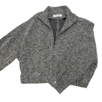 Max Mara Katia Mix Tweed Zip Jacket Black White 34 — view 4