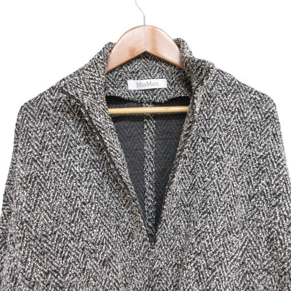 Max Mara Katia Mix Tweed Zip Jacket Black White 34 — view 5