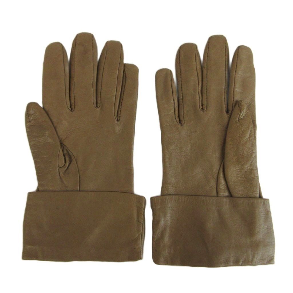 Gucci Gloves Sheep Leather Lambskin Ribbon Interlocking G Heart Charm 7 Brown — view 2