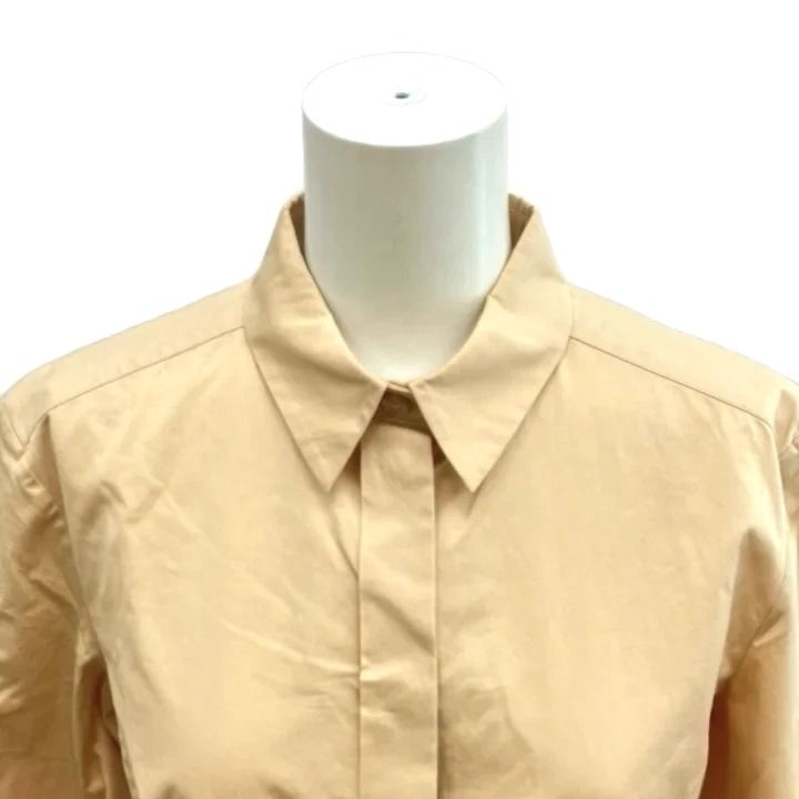 Hermes Caleche Shirt Beige Button Logo Embroidery Long Sleeve Regular Color 34 — view 5