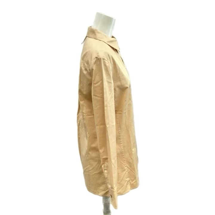 Hermes Caleche Shirt Beige Button Logo Embroidery Long Sleeve Regular Color 34 — view 3