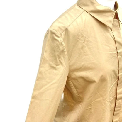 Hermes Caleche Shirt Beige Button Logo Embroidery Long Sleeve Regular Color 34 — view 4