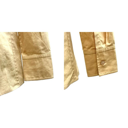 Hermes Caleche Shirt Beige Button Logo Embroidery Long Sleeve Regular Color 34 — view 6