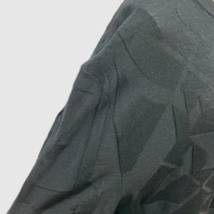 Hermes Three Quarter Sleeve Knit Top Jacquard Pattern Wool L Black Sweater — view 4