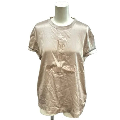 Brunello Cucinelli Top Blouse Silk Blend Pink Logo Short Sleeve NP XS