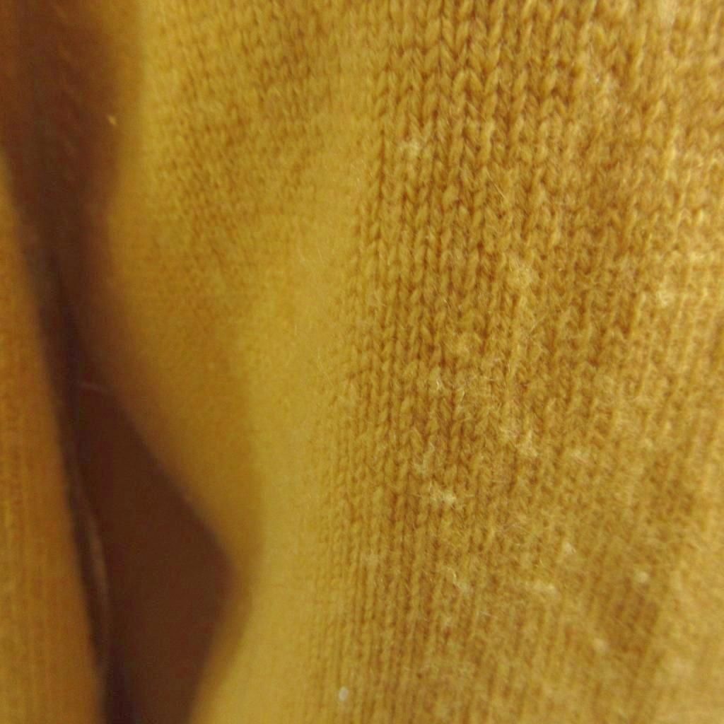 Chanel Knit Cardigan Cashmere Yellow Mustard Collarless Three Quarter Sleeve 36 — view 6