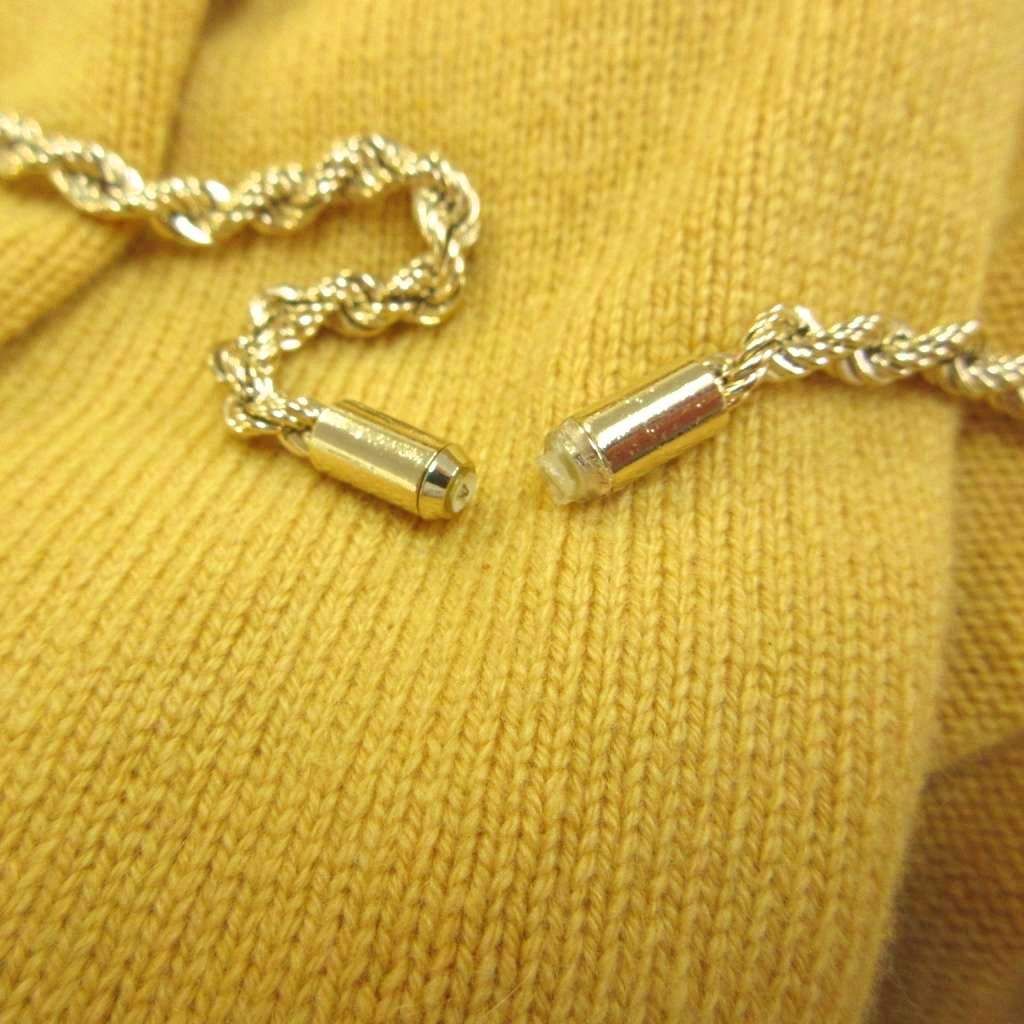 Chanel Knit Cardigan Cashmere Yellow Mustard Collarless Three Quarter Sleeve 36 — view 5