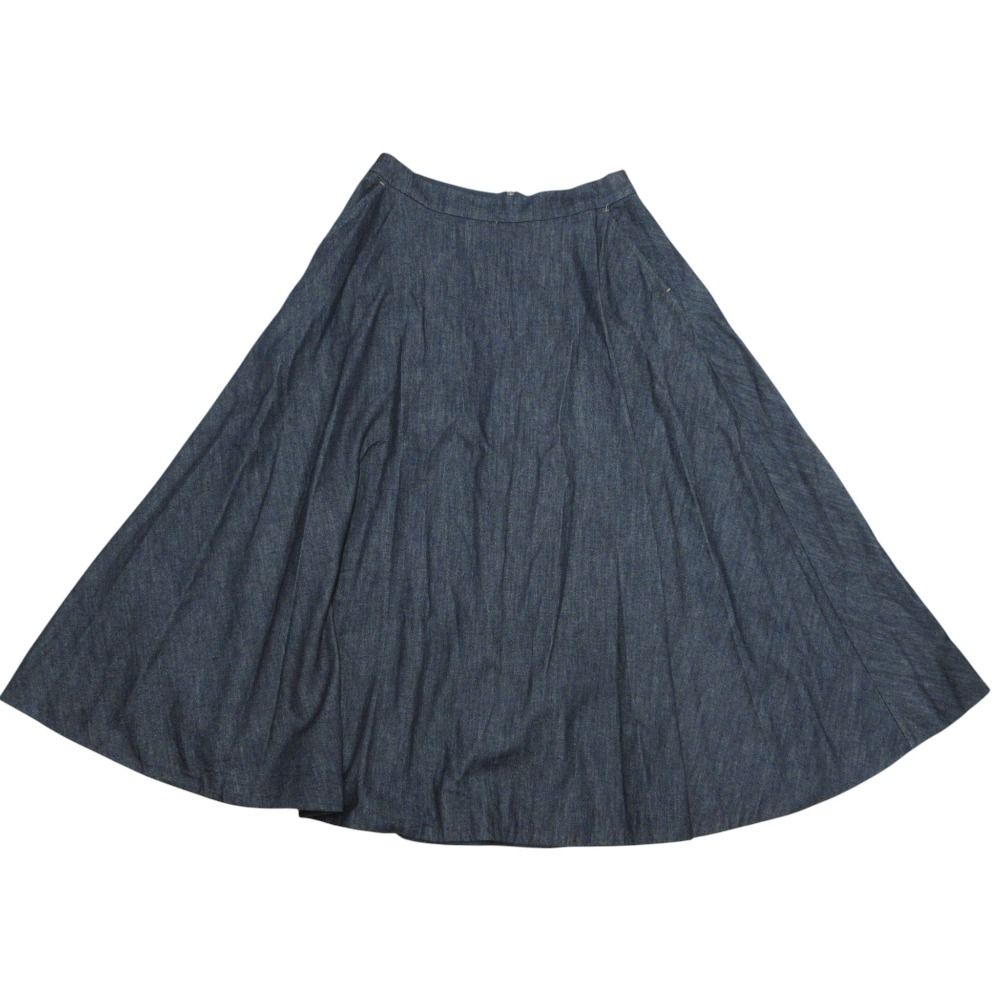 Max Mara 'S Stretch Denim Long Flare Skirt Indigo 38