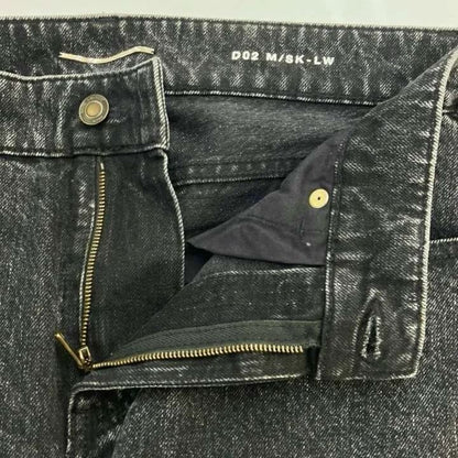 Saint Laurent Paris Both Knee Crush Skinny Denim Pants Jeans Black RY M — view 4