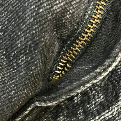 Saint Laurent Paris Both Knee Crush Skinny Denim Pants Jeans Black RY M — view 6