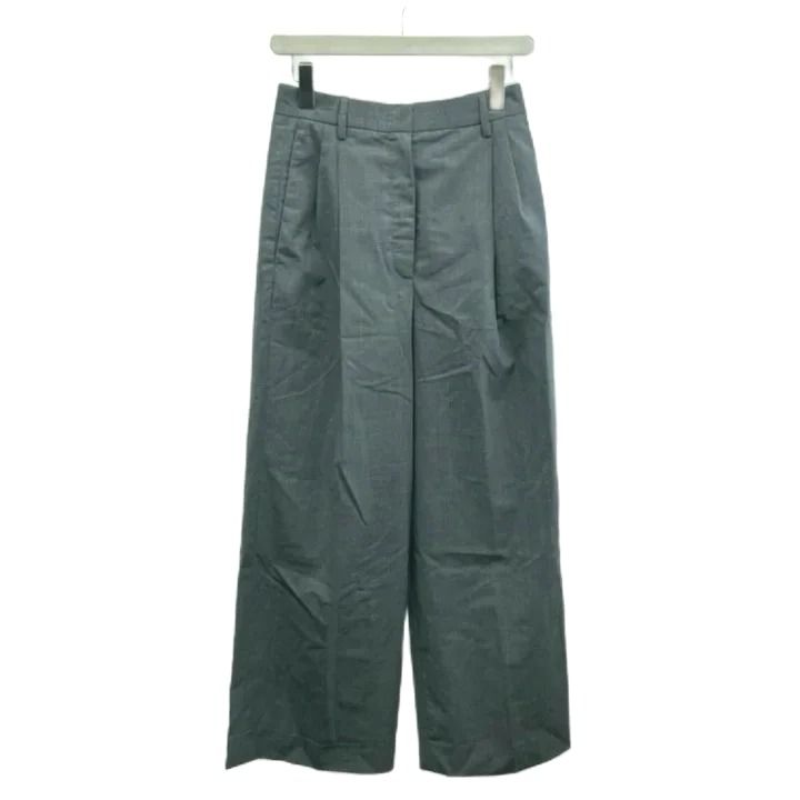 Prada Wide Trousers Pants Wool Gray RY 36