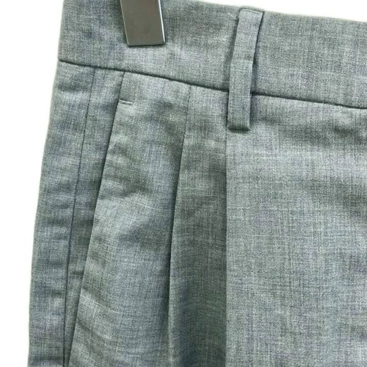 Prada Wide Trousers Pants Wool Gray RY 36 — view 5