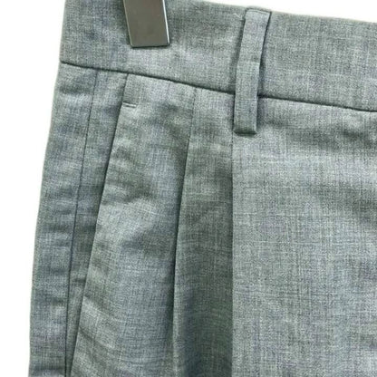 Prada Wide Trousers Pants Wool Gray RY 36 — view 5