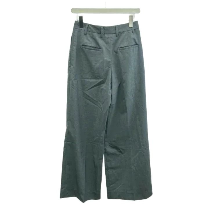 Prada Wide Trousers Pants Wool Gray RY 36 — view 2