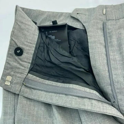 Prada Wide Trousers Pants Wool Gray RY 36 — view 4