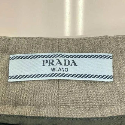 Prada Wide Trousers Pants Wool Gray RY 36 — view 8