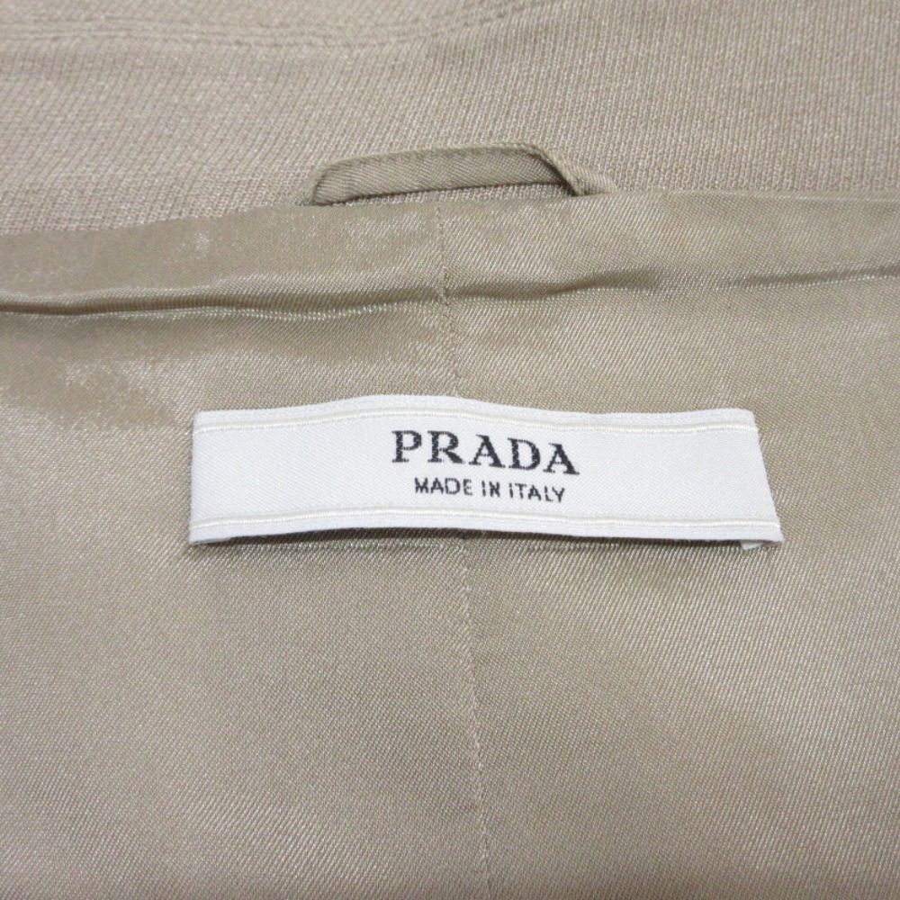 Prada Cotton Nylon Soutien Collar Coat Beige 44 — view 6