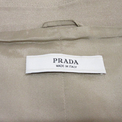 Prada Cotton Nylon Soutien Collar Coat Beige 44 — view 6