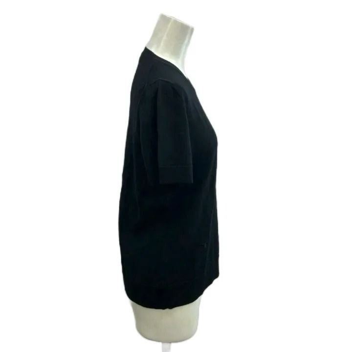 Dior D Uniforme Knit Sweater Wool Short Sleeve Black Round Neck 38 — view 3