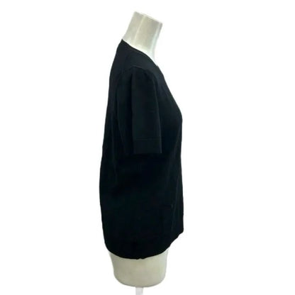 Dior D Uniforme Knit Sweater Wool Short Sleeve Black Round Neck 38 — view 3
