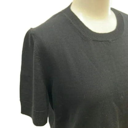 Dior D Uniforme Knit Sweater Wool Short Sleeve Black Round Neck 38 — view 4