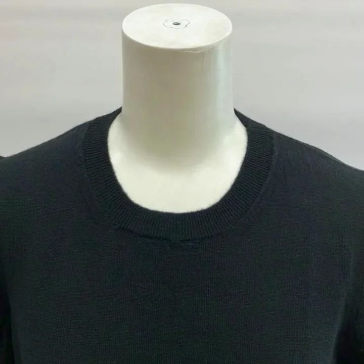 Dior D Uniforme Knit Sweater Wool Short Sleeve Black Round Neck 38 — view 5